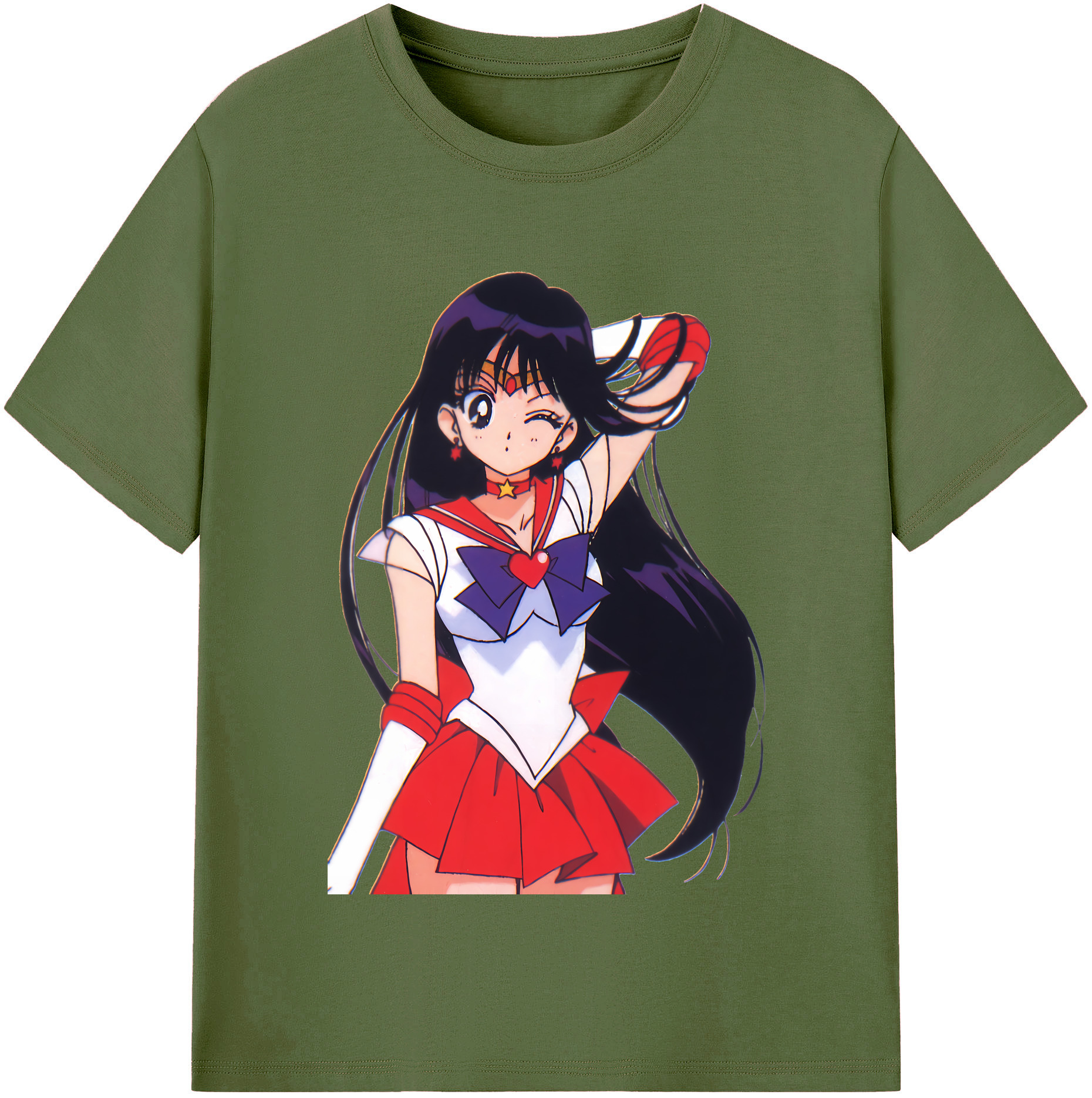 （画像用） 美少女戦士セーラームーン 火野レイ ひの レイ Sailor Moon Hino Rei （セーラーマーズ,Sailor Mars） 綿100％半袖Tシャツ（フロントプリント）